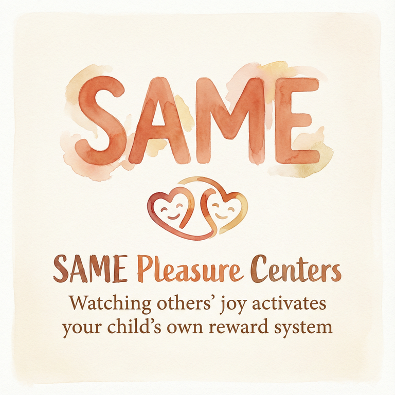 Stat showing watching others' joy activates the same pleasure centers in children's brains