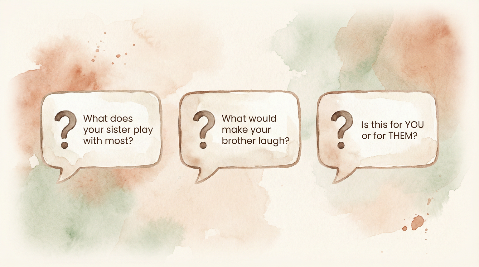 Three perspective-taking questions to ask children when shopping for sibling gifts