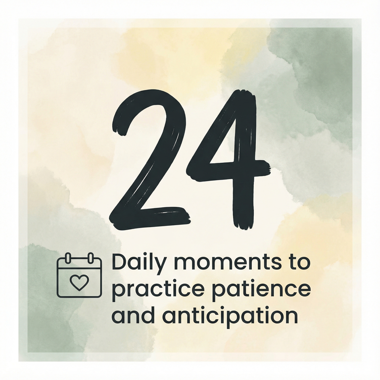 Statistic showing 24 daily moments to practice patience and anticipation