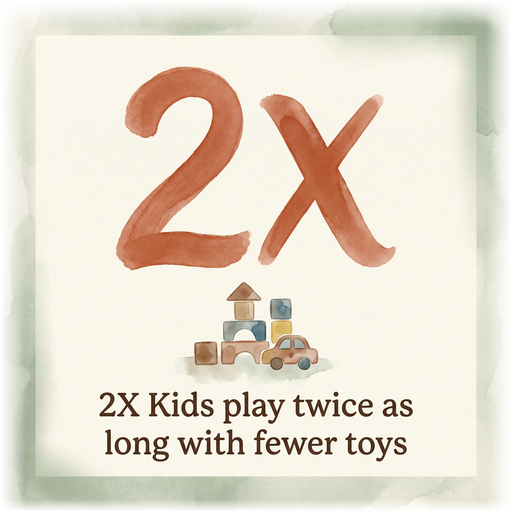 Stat showing kids play 2X as long with fewer toys from University of Toledo research