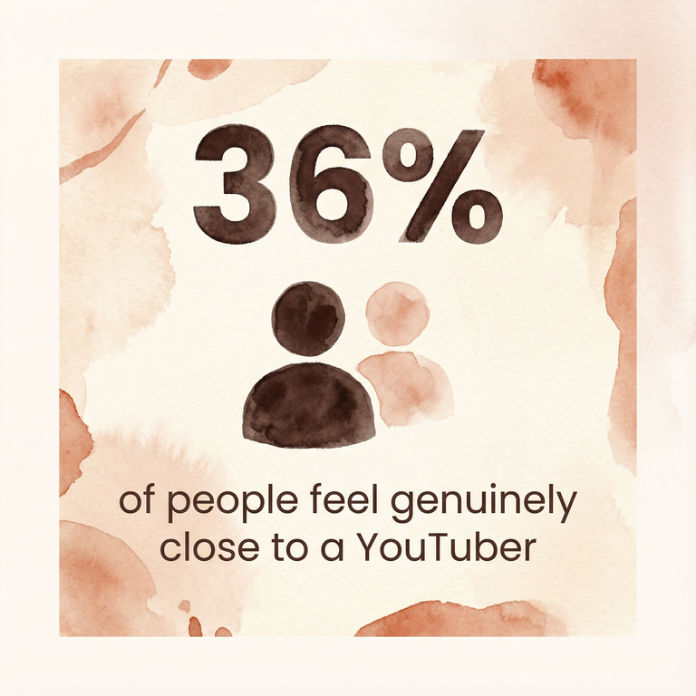 Stat showing 36 percent of people feel genuinely close to a YouTuber