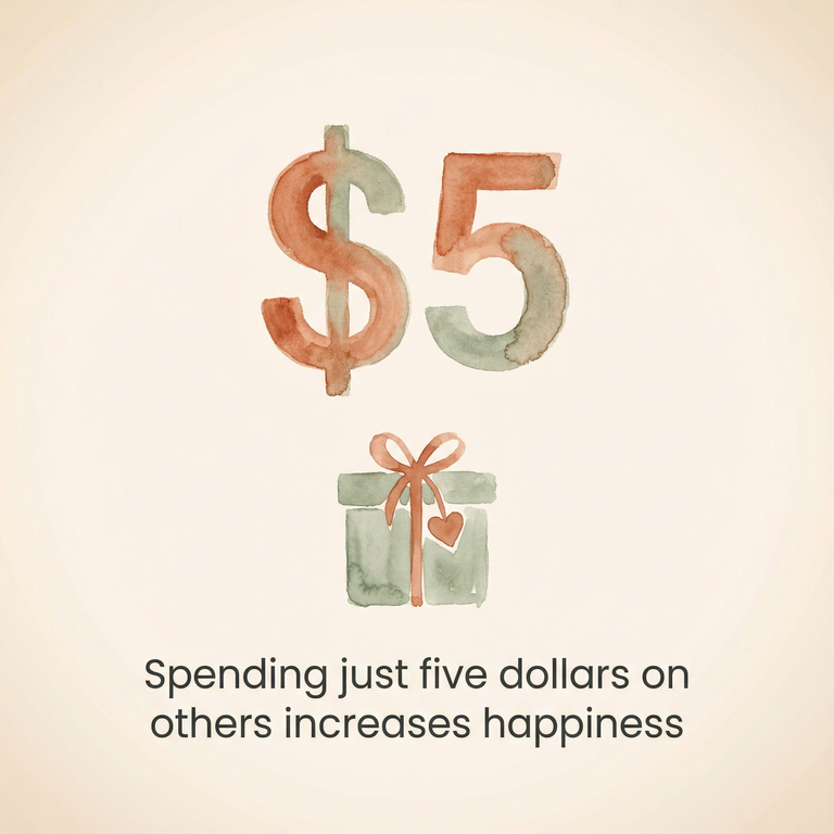 Stat showing spending just five dollars on others increases happiness