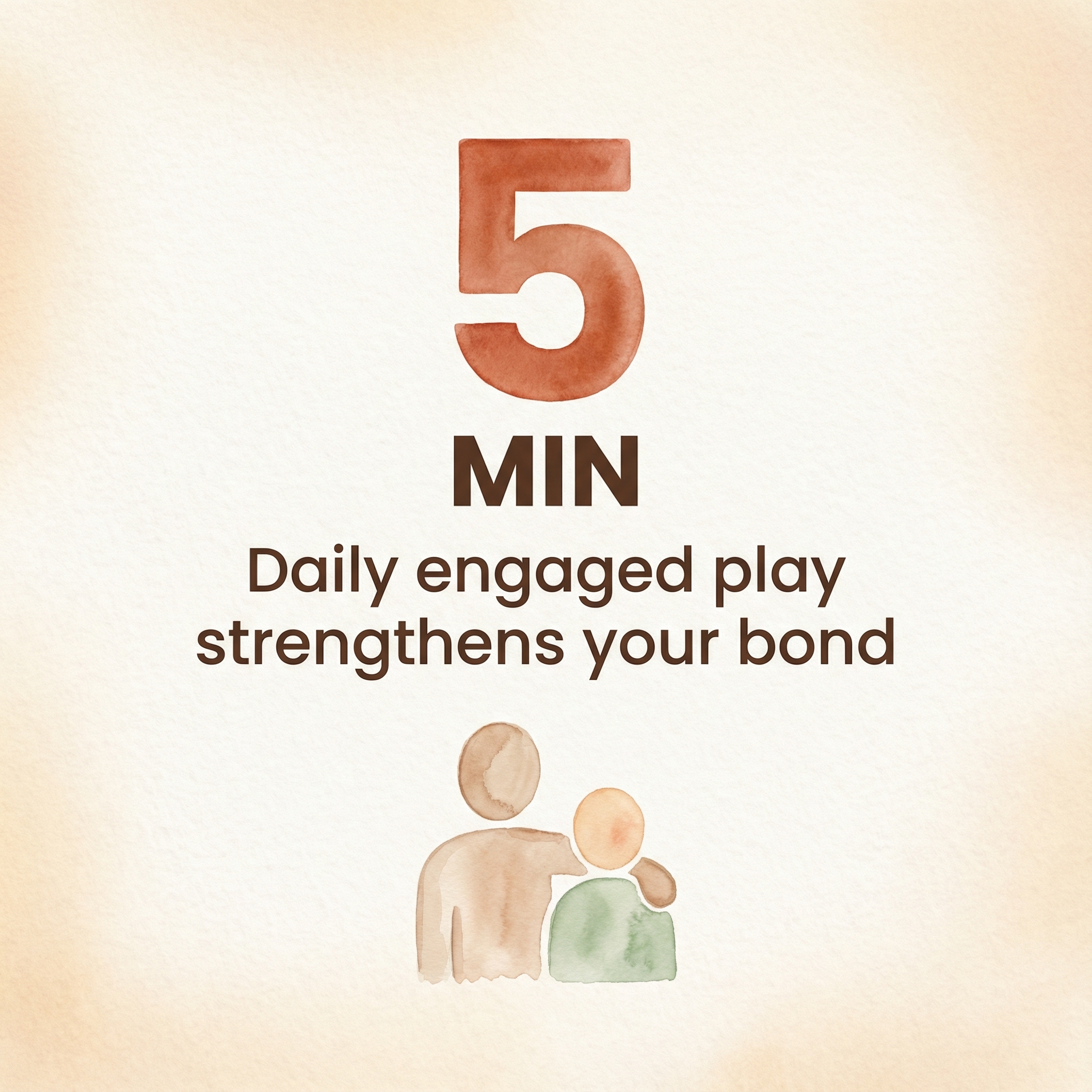 Stat showing 5 minutes of daily engaged play strengthens parent child bond