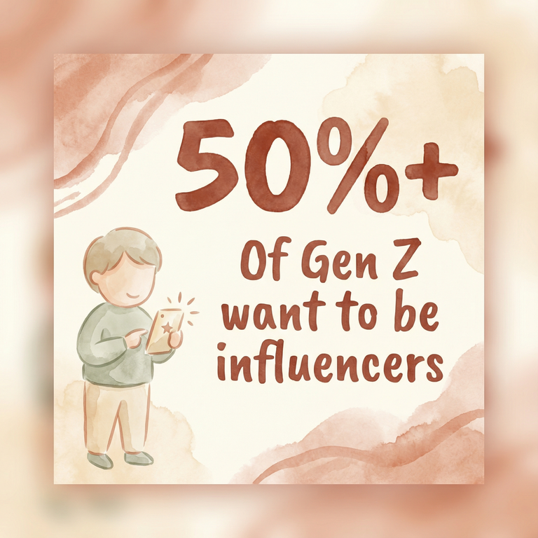 Statistic showing over 50 percent of Gen Z want to be influencers