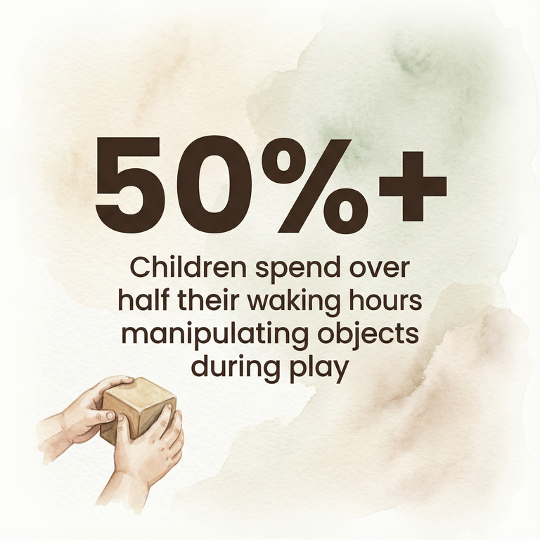 Stat showing children spend over 50 percent of waking hours manipulating objects during play
