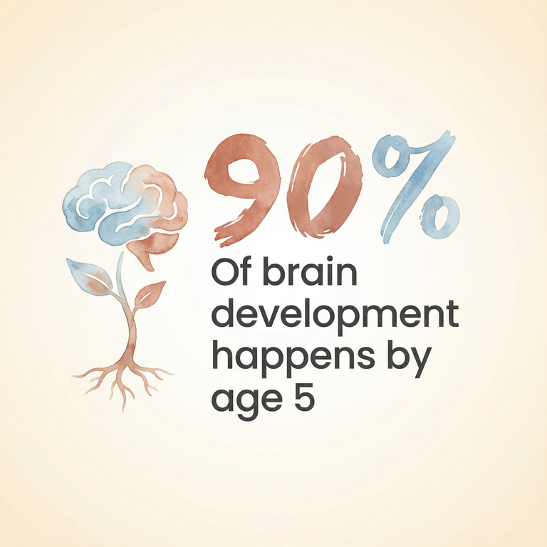 Stat showing 90 percent of brain development happens by age 5
