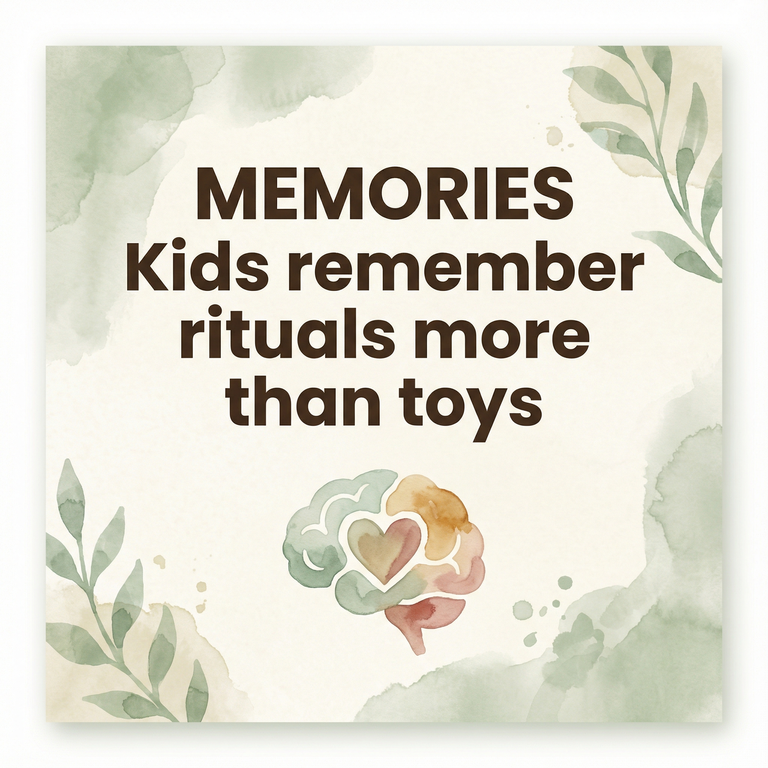 Infographic stating research shows kids remember rituals and time with grandparents more than toys