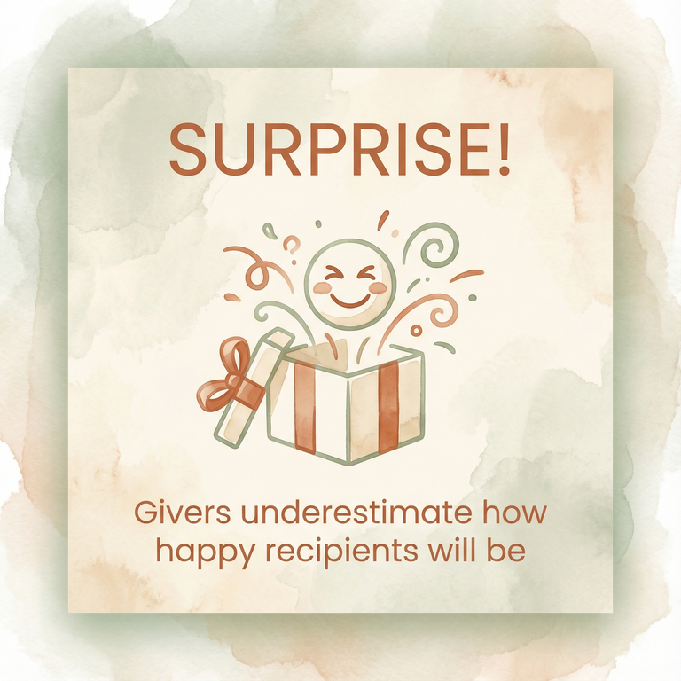 Statistic showing gift givers underestimate how happy recipients will be with their gifts