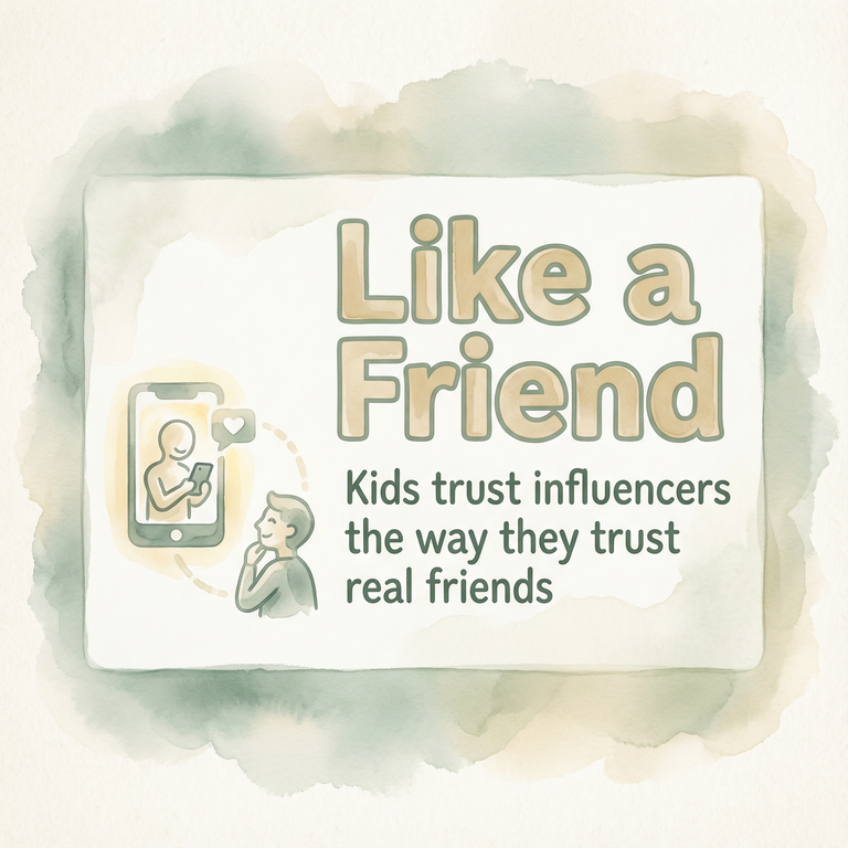 Stat showing kids trust influencers like real friends
